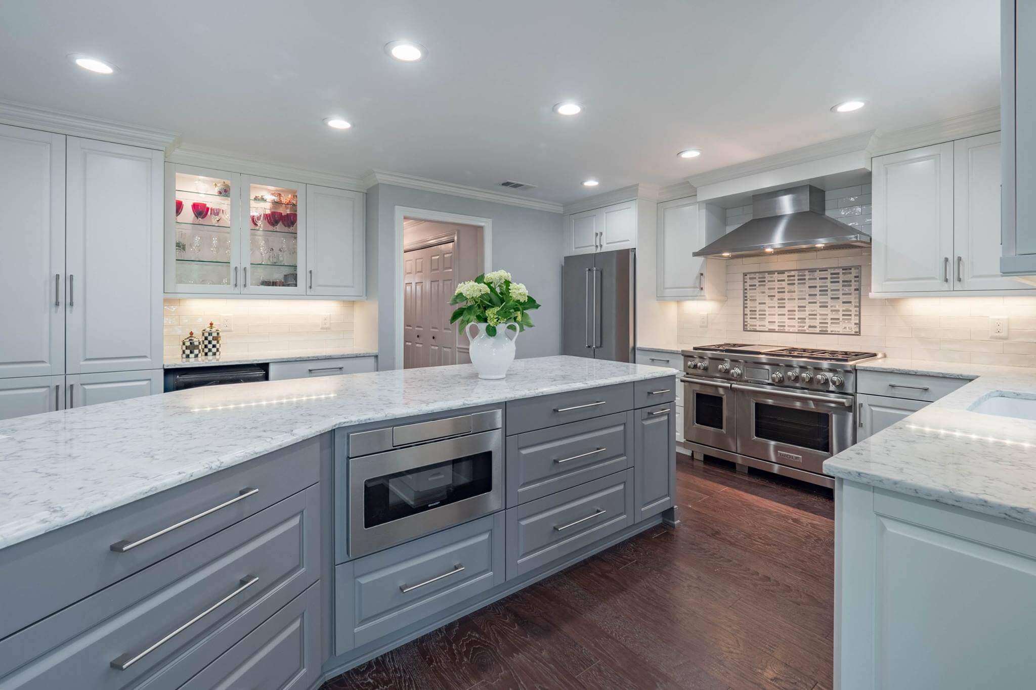 Contemporary White & Gray Kitchen - Cheryl Pett Design